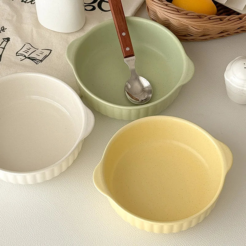 Dual-Handle Ceramic Bowl