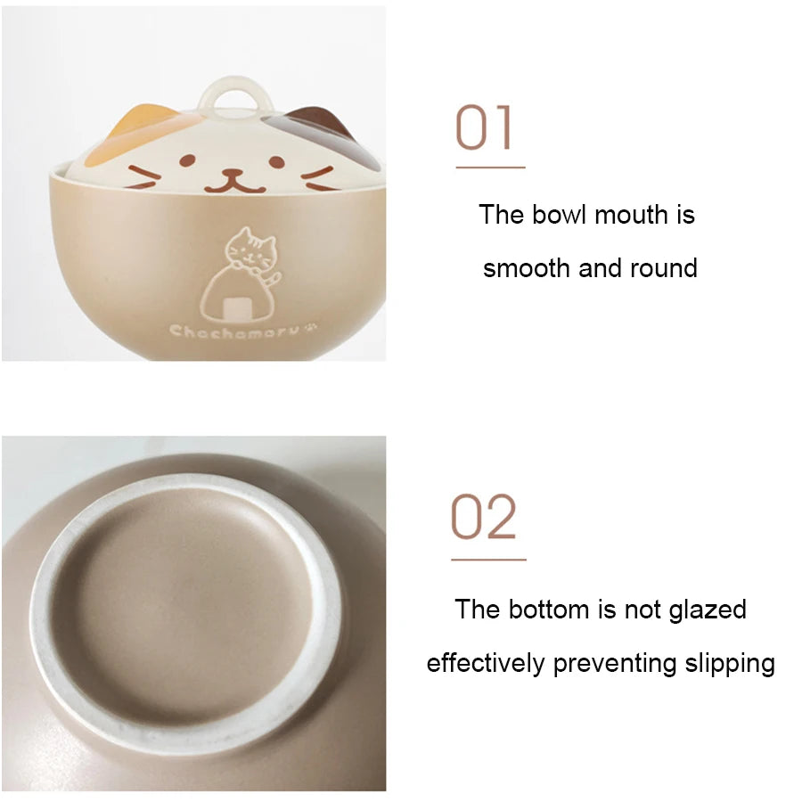 Cat Noodle Bowl with Lid
