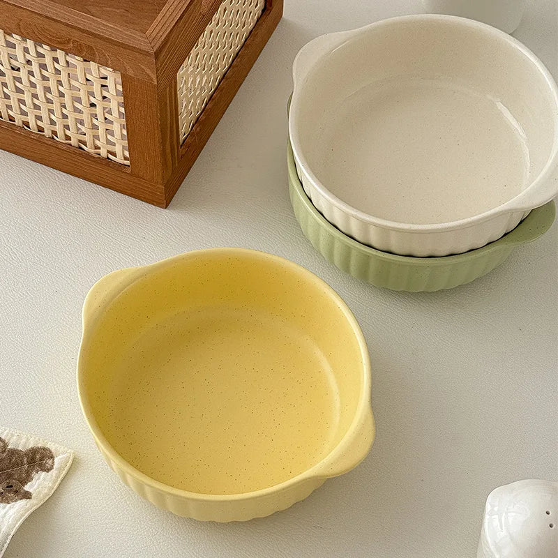 Dual-Handle Ceramic Bowl