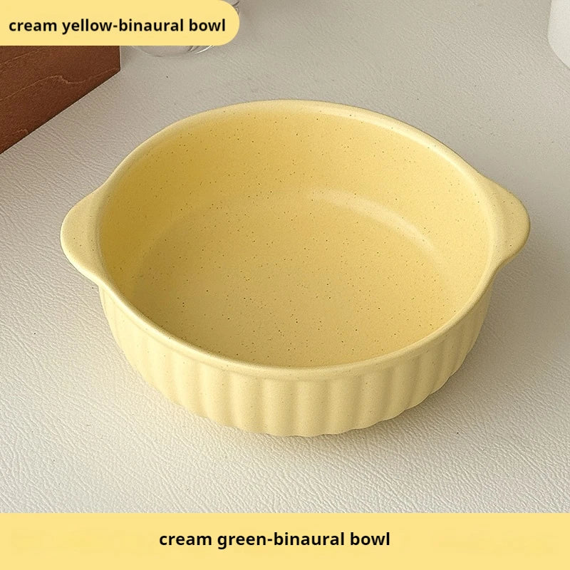 Dual-Handle Ceramic Bowl