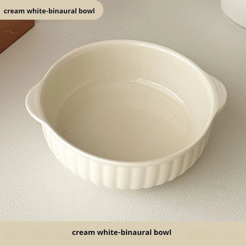 Dual-Handle Ceramic Bowl