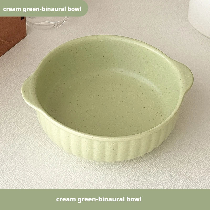 Dual-Handle Ceramic Bowl